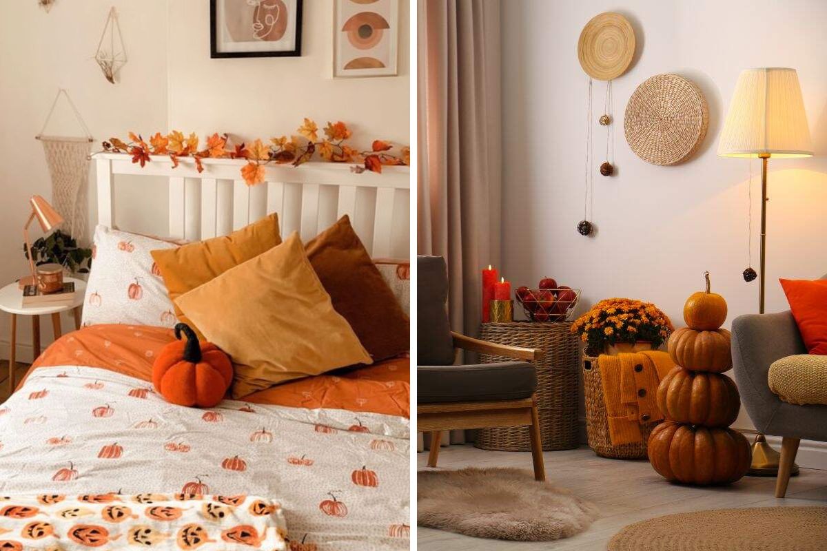 Decorazioni per la casa con i colori dell'autunno